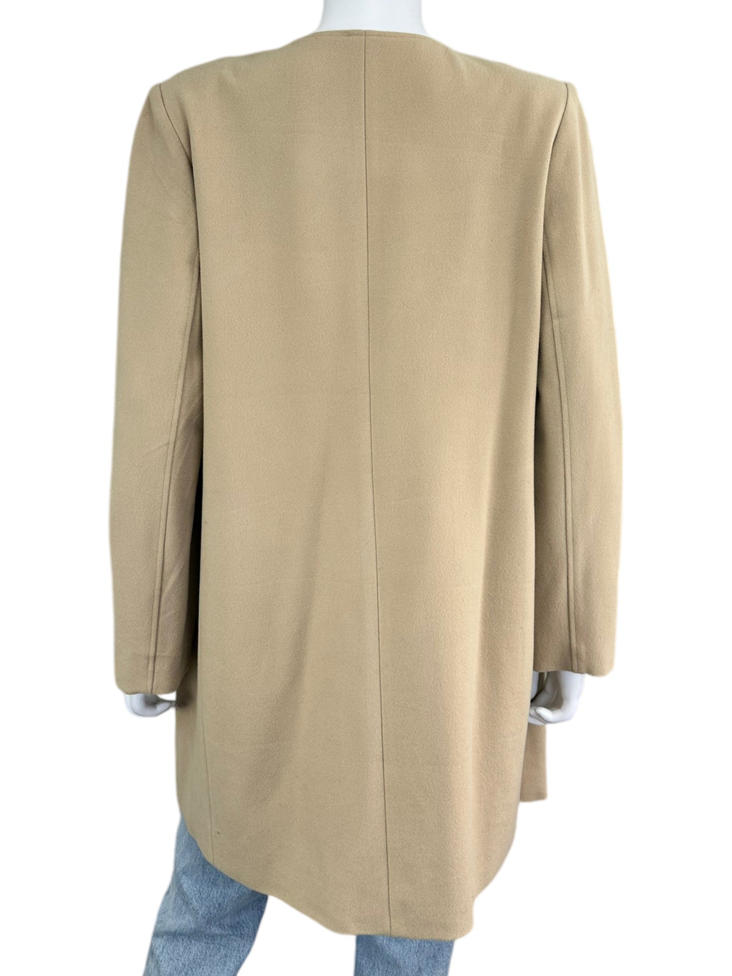 chicos Tan Fleece Trench Size M