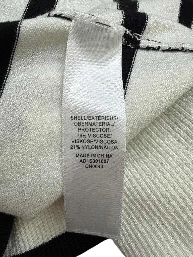 Adrianna Papell White Striped Turtleneck Sweater Size L