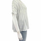 vince. White Striped Button-Down Blouse Size S