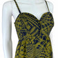 maple Size Green Silk Print Dress Size 0