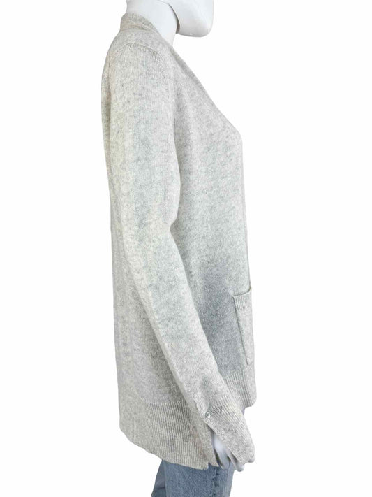 WHITE + WARREN Light Gray Cashmere Cardigan Size S