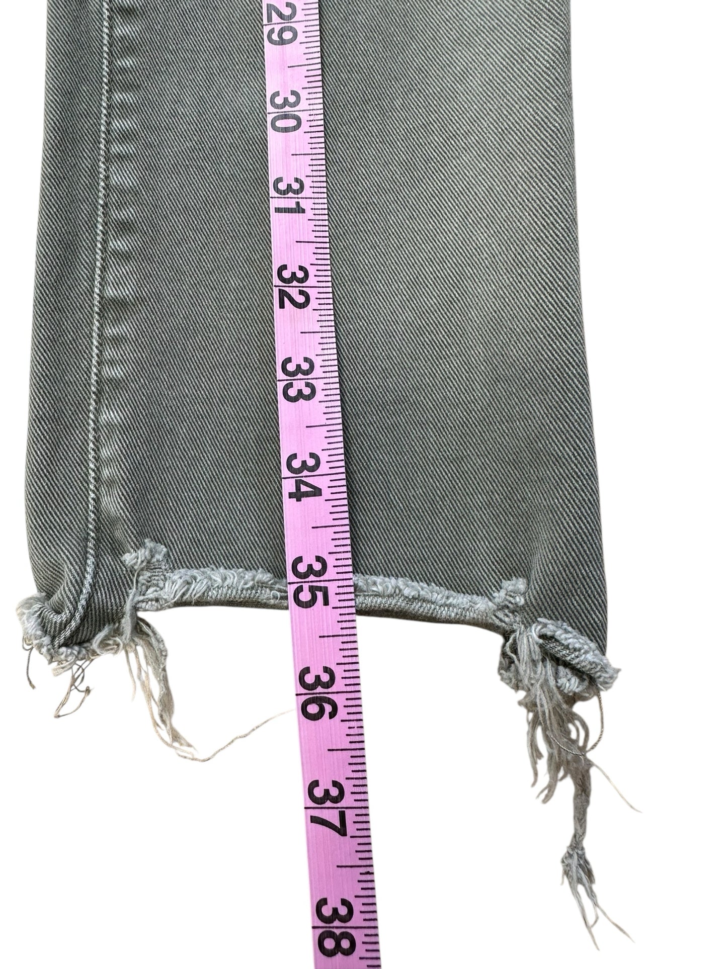 PAIGE Green Distressed Hoxton Slim Crop Jeans Size 27