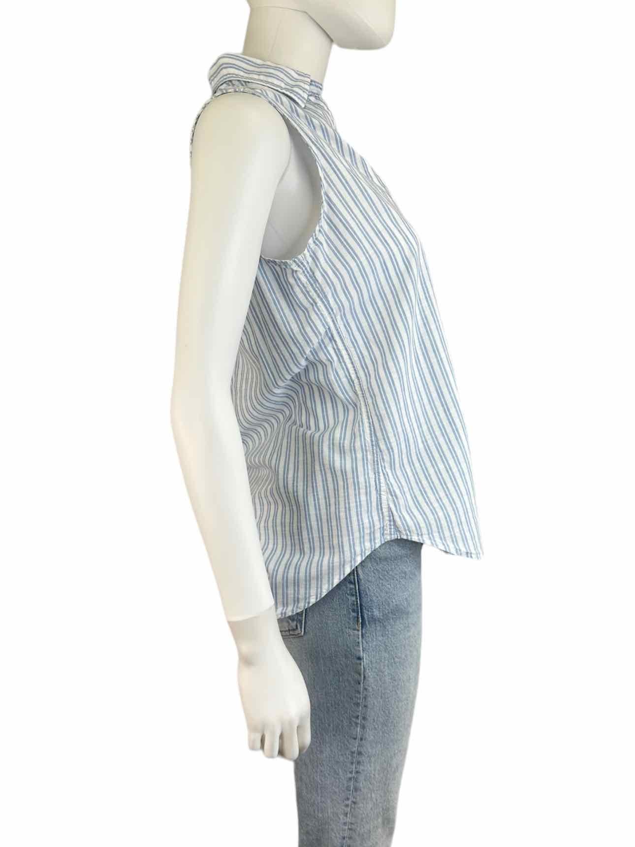 Frank & Eileen Blue Striped FIONA Button-Down Shirt Size XXS