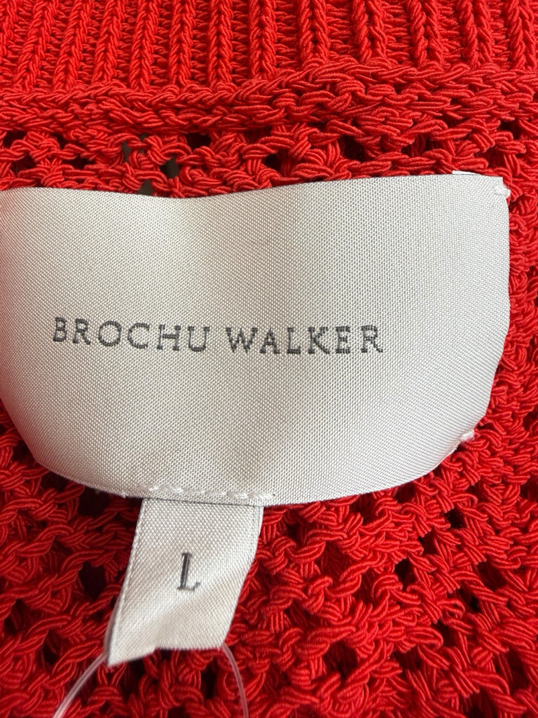 BROCHU WALKER Red Cotton Sweater Size L