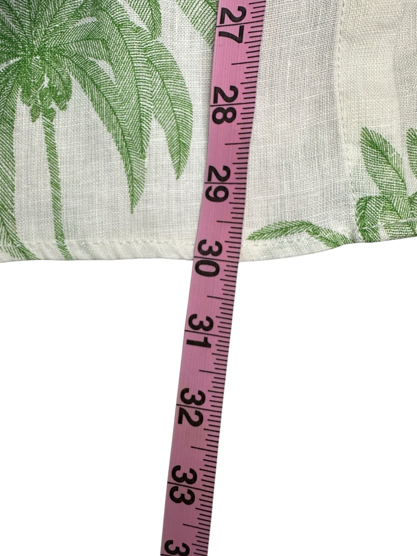 TAHARI Size Green Palm Linen Top 2X