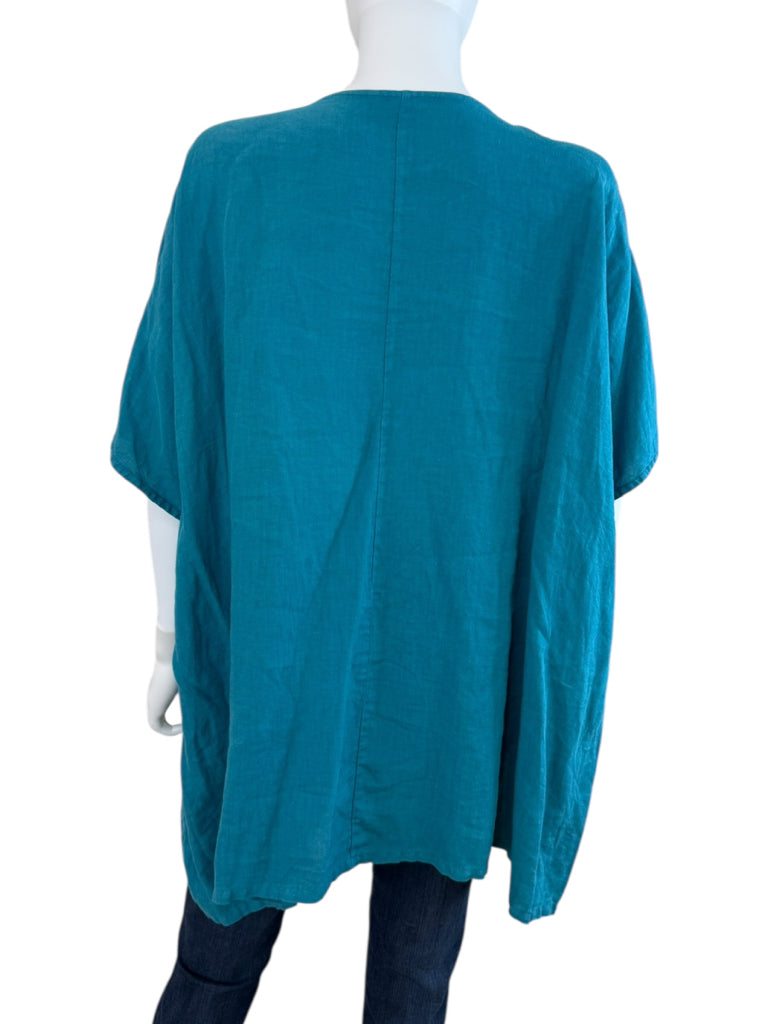 bryn Walker Teal 100% Linen Tunic Size XL