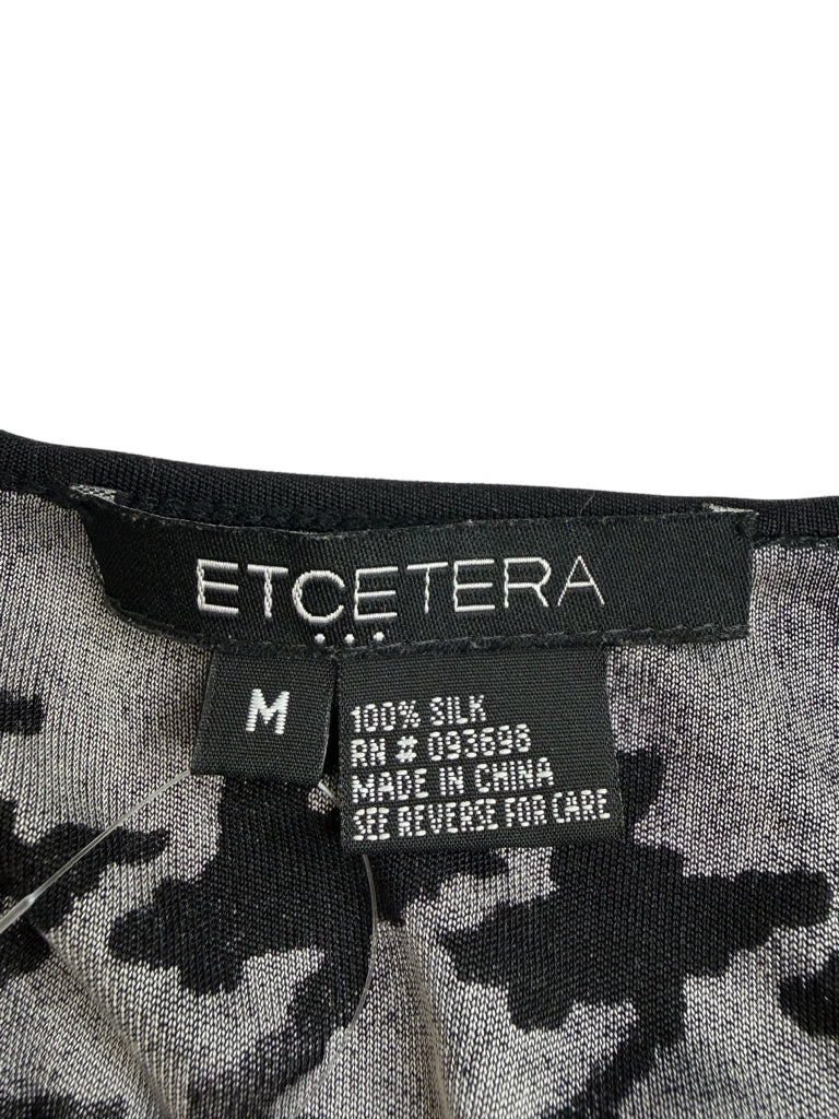 ETCETERA Pink Houndstooth 100% Silk Wrap Blouse Size M