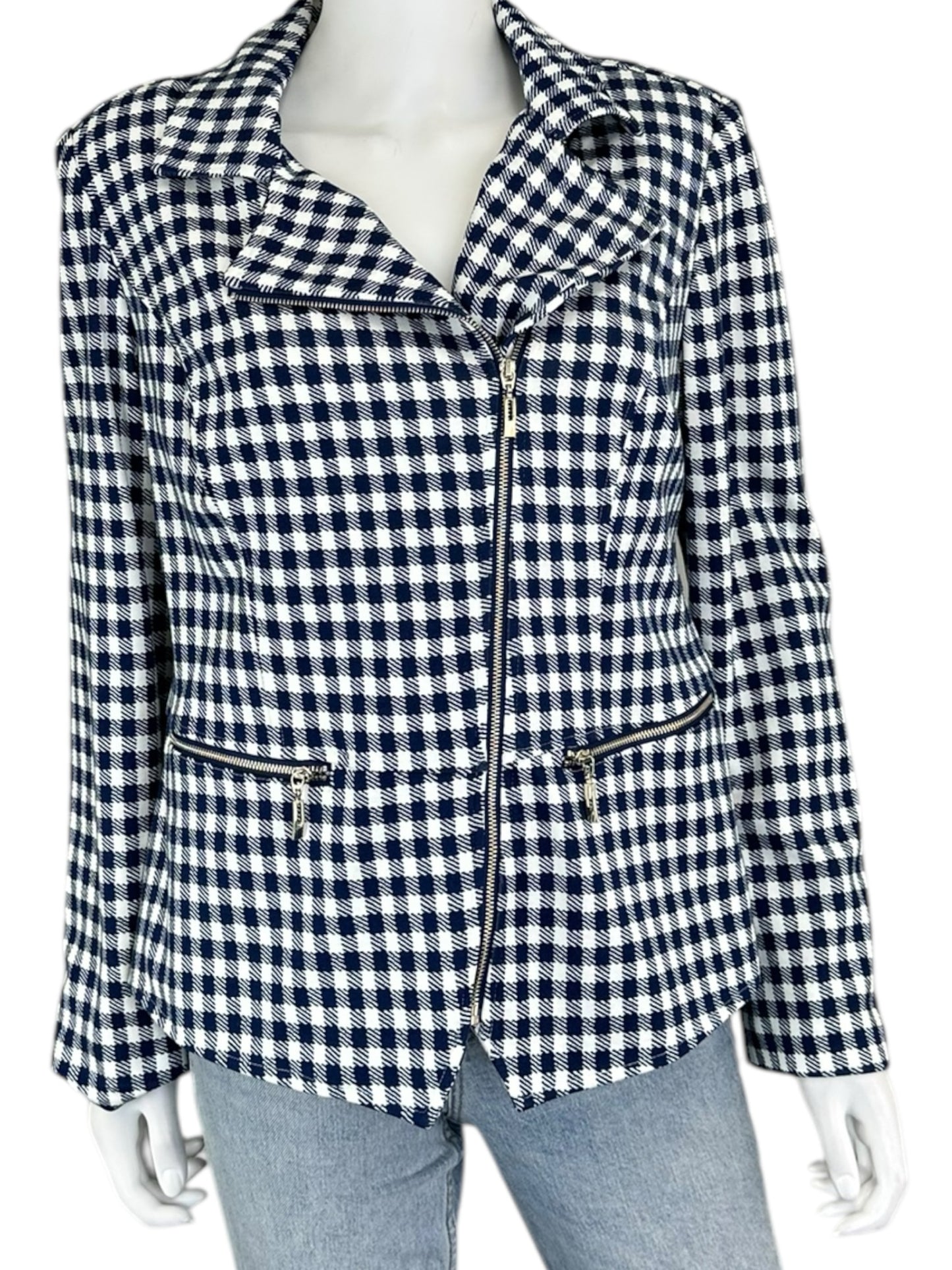 Chico NWT Navy Houndstooth Blazer Size M