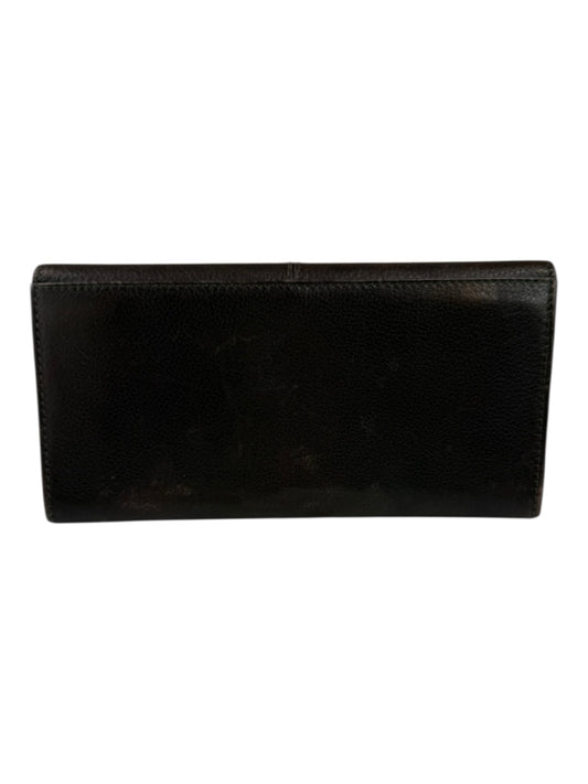 Salvatore Ferragamo Brown Leather Vara Ribbon Wallet