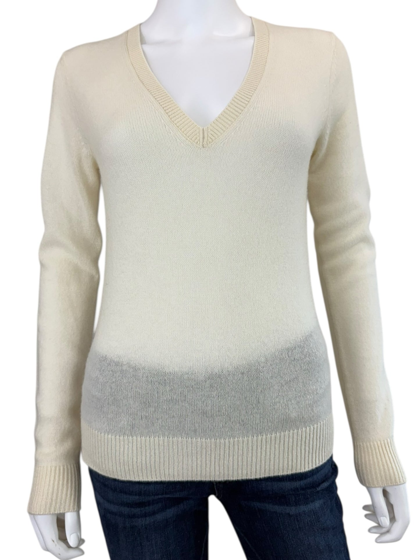 Theory Ivory 100% Cashmere Sweater Size S
