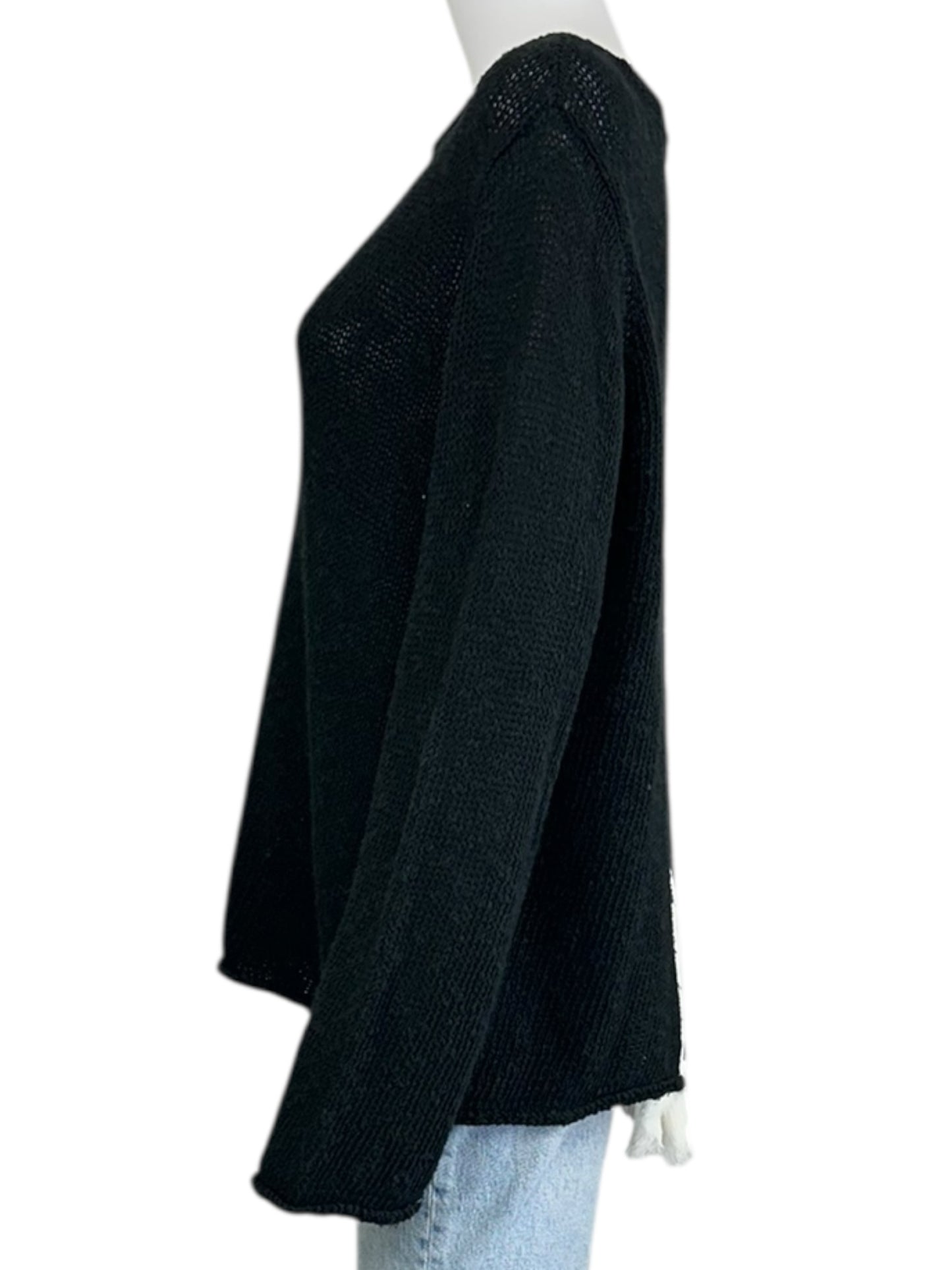 bryn walker Black Linen Blend Sweater Size M