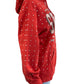 Supreme Red Rhinestone Hoodie Size S