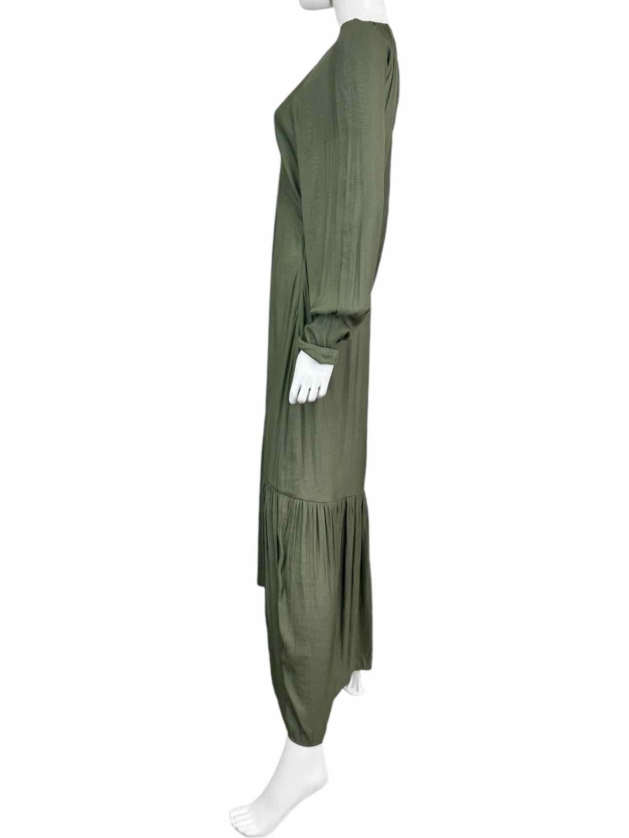 BANANA REPUBLIC Olive Satin Maxi Dress Size 6