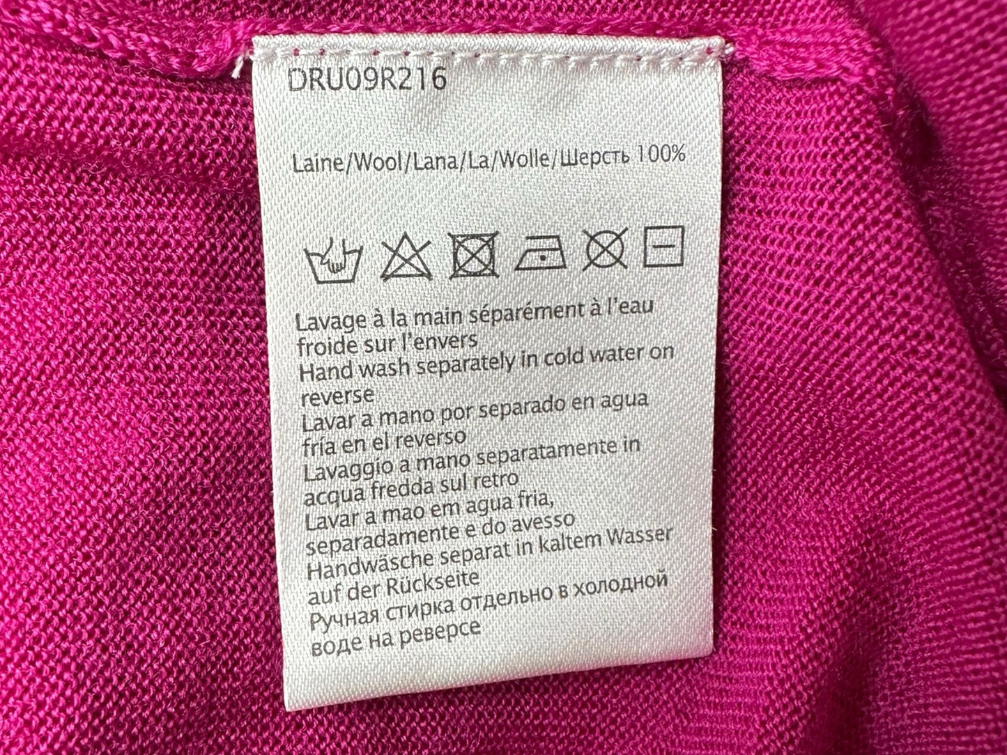 Gerard Deral Magenta 100% Wool V-neck Sweater Size 2