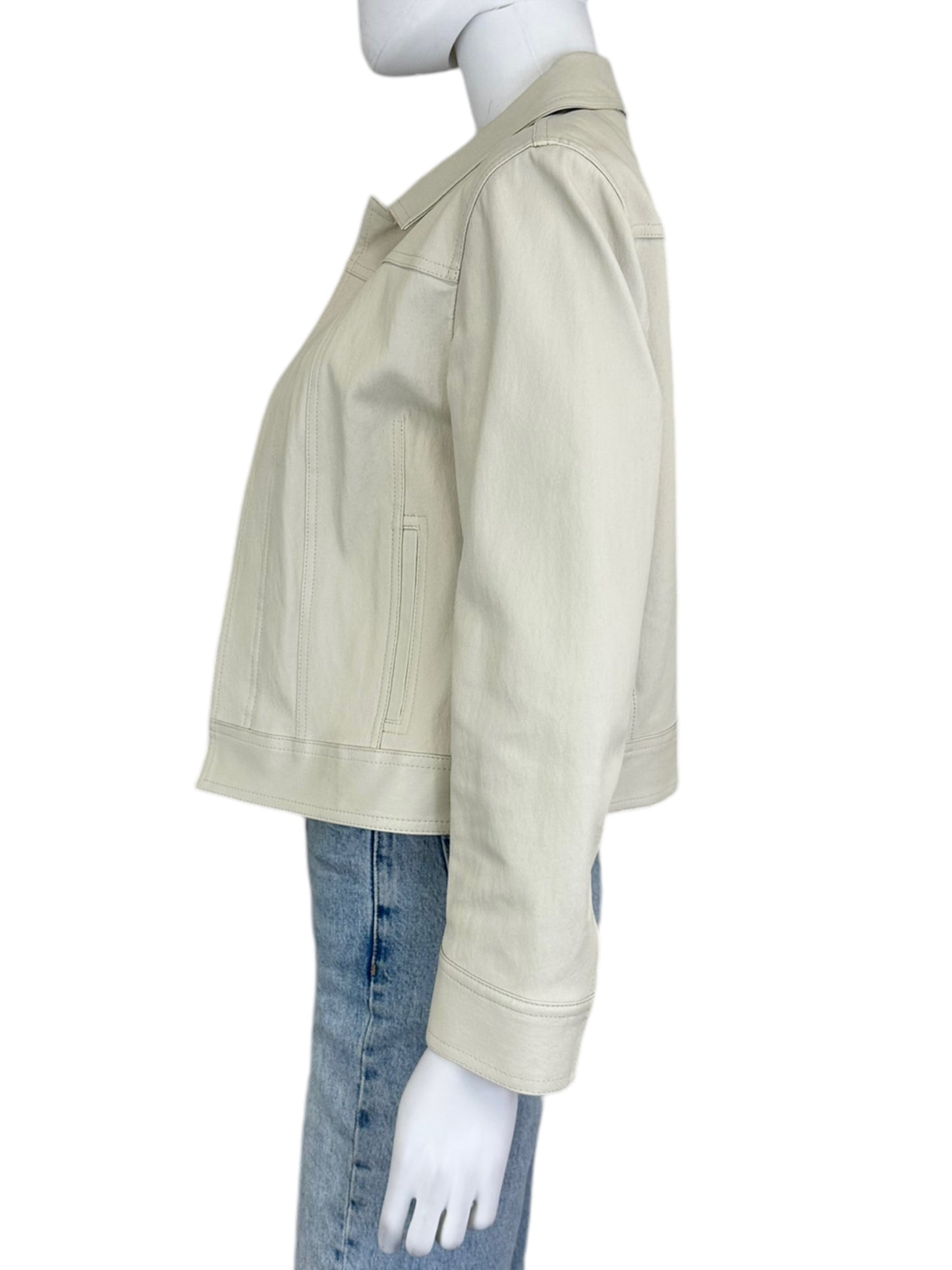 Theory Cream Lamb Leather Jacket Size L