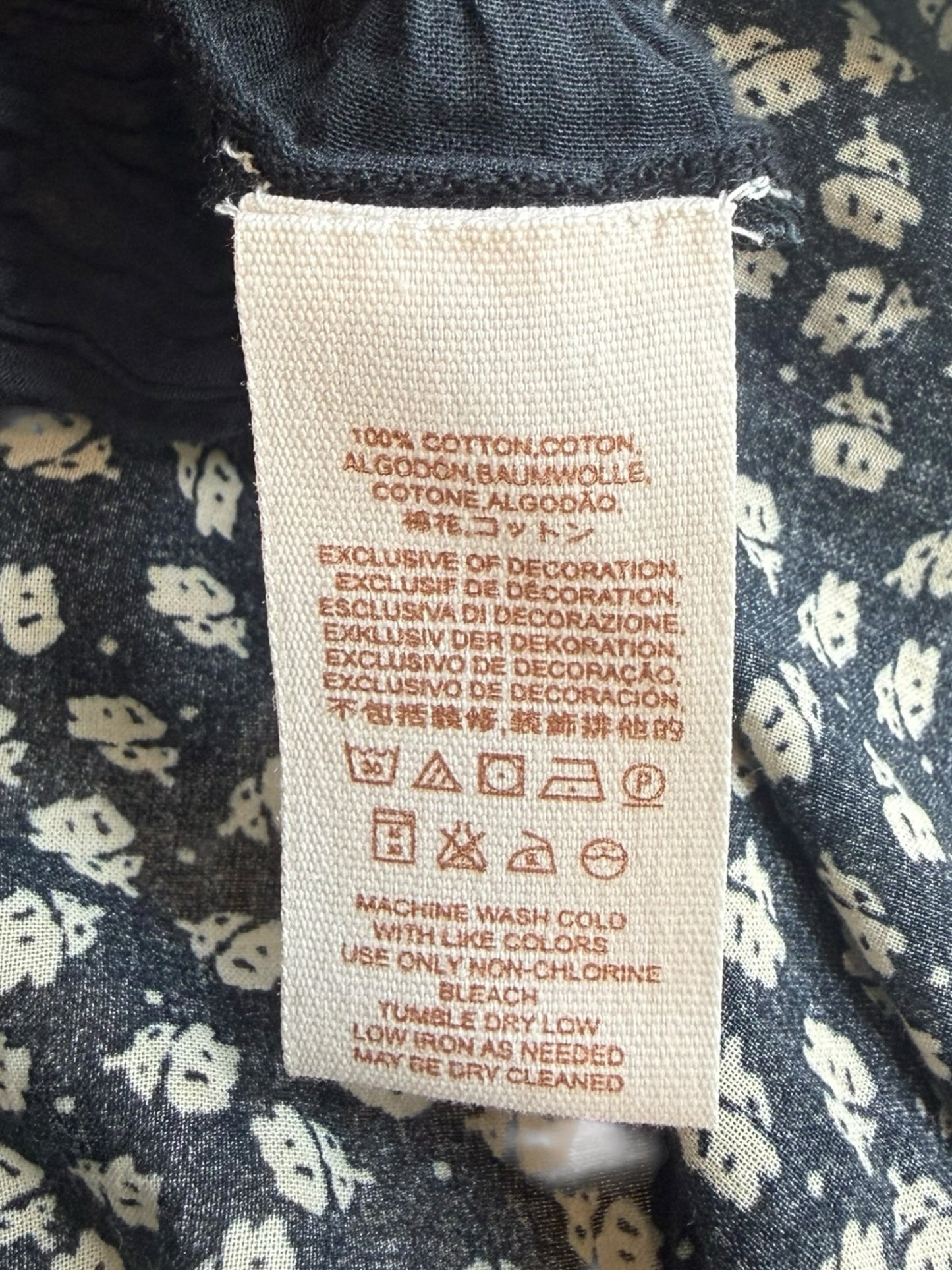 Free People Black Floral Mini Dress Size S