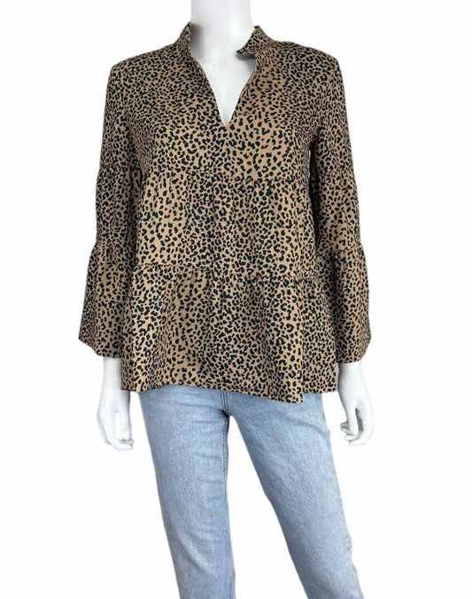 TUCKERNUCK Brown Leopard Blouse Size XS