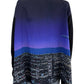 AKRIS Punto Twilight City Print Silk Top  Size 10