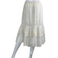 Spell Cream Organic Cotton Teodora Lace Midi Skirt Size S