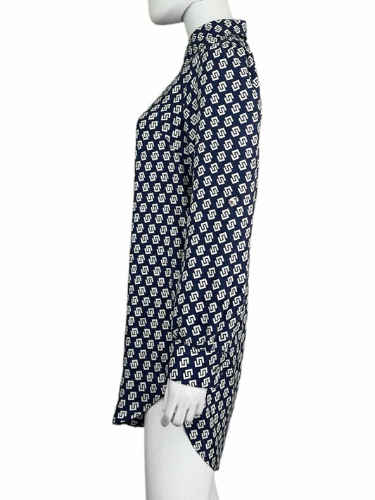 Julie Brown NWT Navy PREPPY PALM Silk Print Dress Size 2