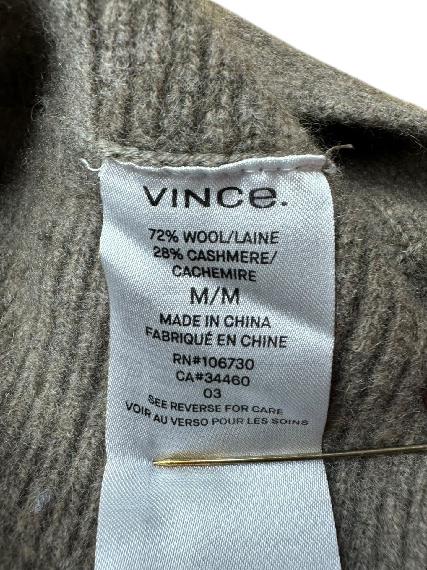 vince. Brown Wool Cashmere Sweater Size M Sweater