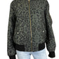 CHRLDR Green Leopard Satin Bomber Jacket Size M
