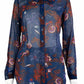 cabi Navy Paisley Button-Down Shirt Size XS