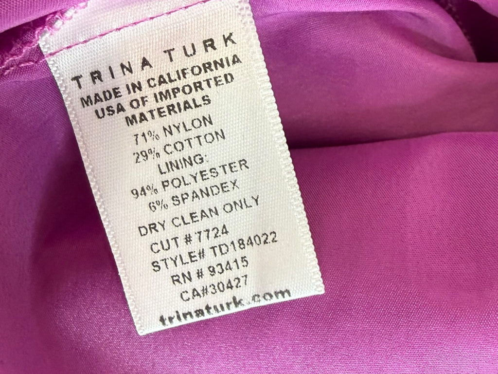 TRINA TURK Purple Mai Tai Lace Cocktail Dress Size 4