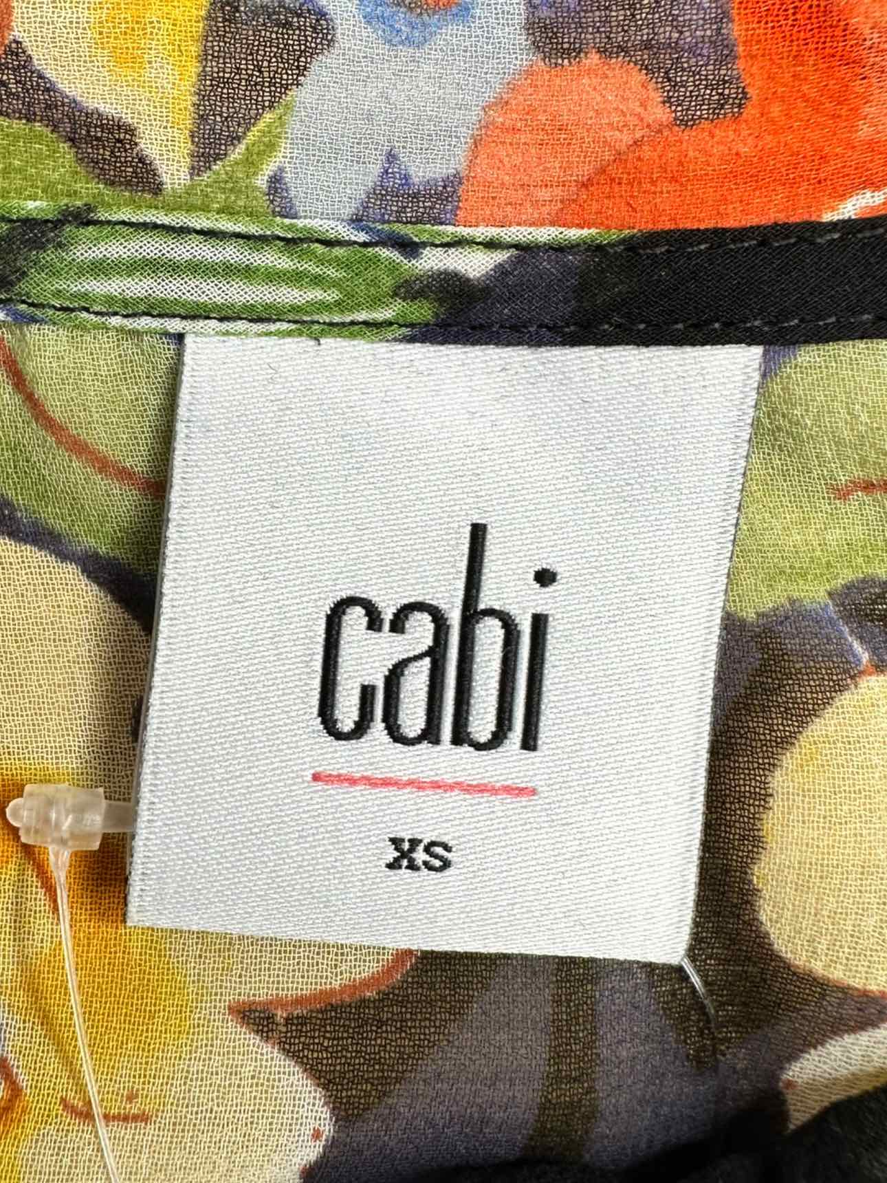 cabi Navy Floral Button-Down Size XS