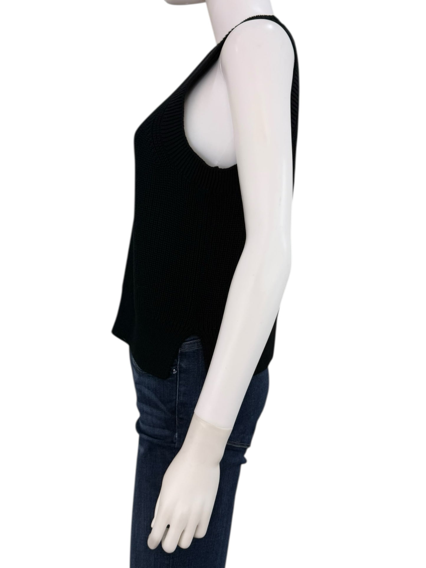 525 Black 100% Cotton Sweater Tank Size M