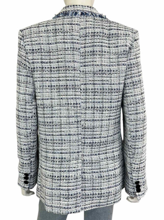 KARL LAGERFELD Blue and White Tweed Jacket Size 8