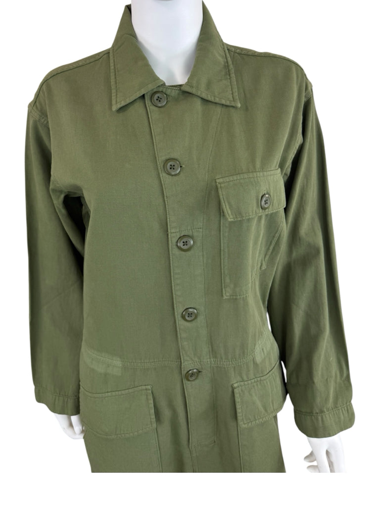 Current Elliott Green Richland Linen Jumpsuit Size 2