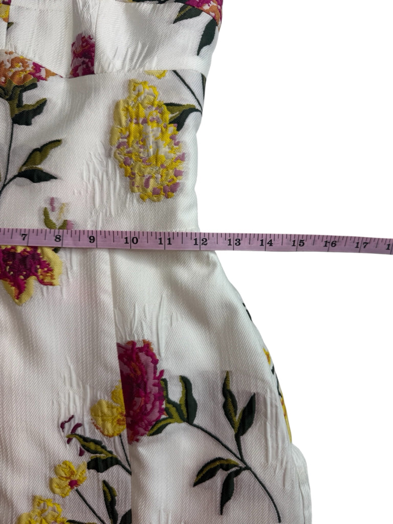AMANDA UPRICHARD NWT Ivory Floral Strapless Midi Dress Size XS