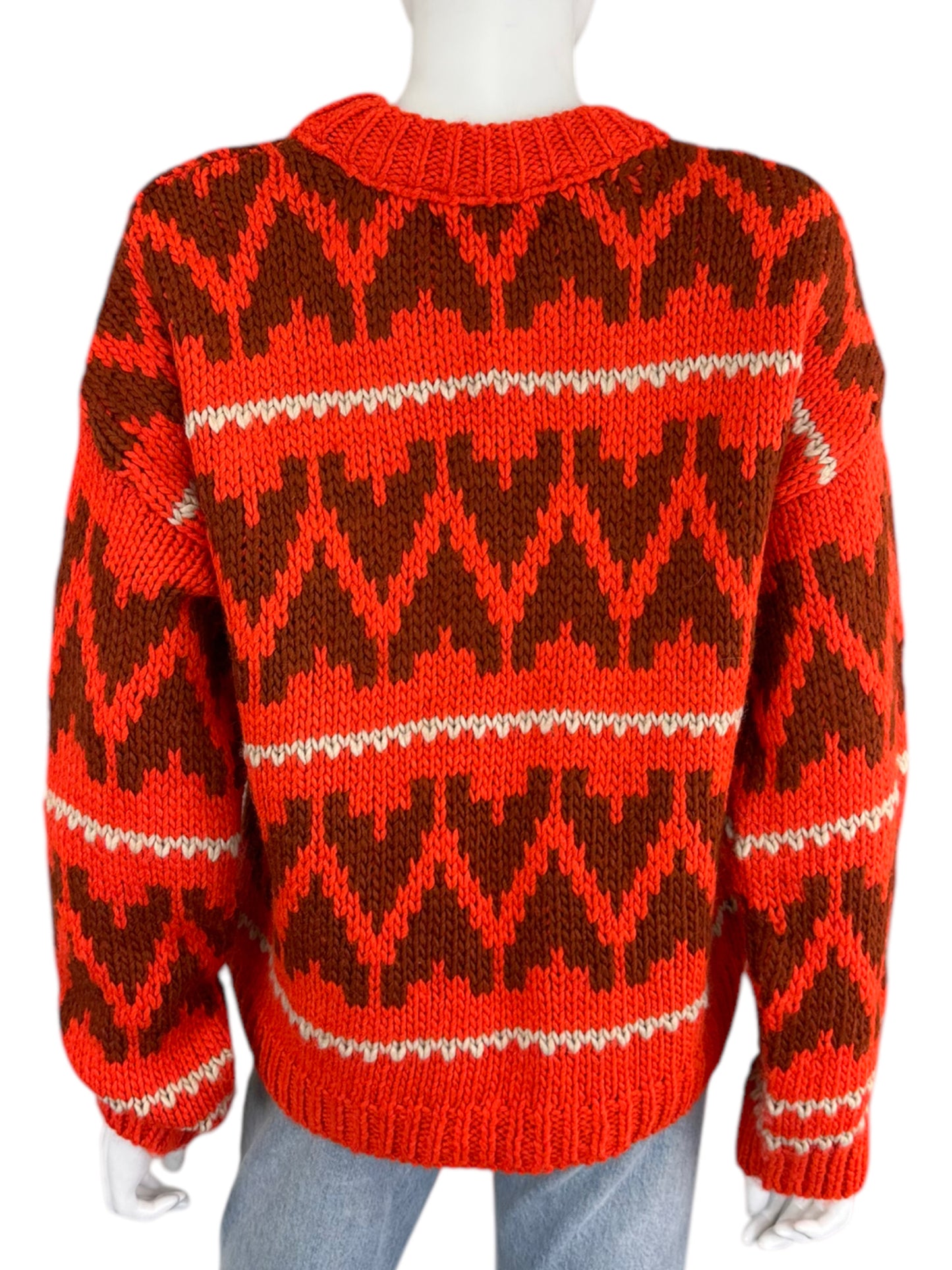 the great. Red Folk Wool Knit Sweater Size 1