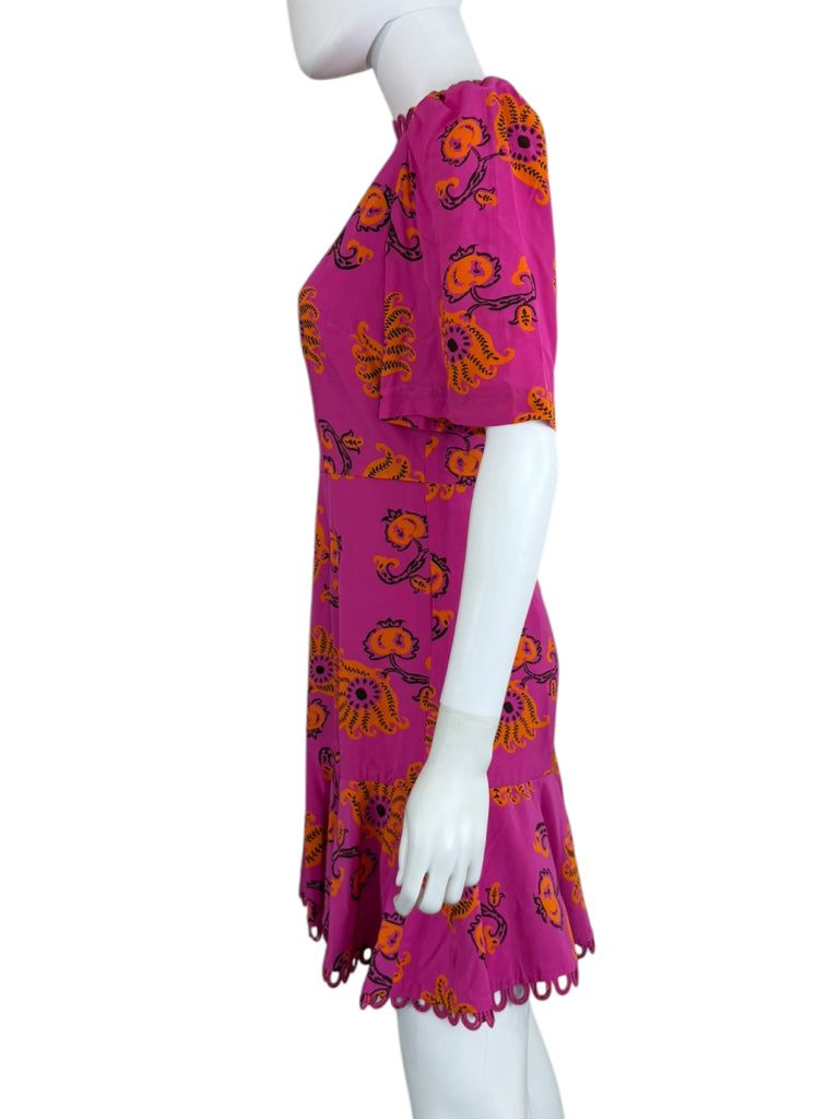 RHODE NWT Hot Pink Paisley Mini Workwear Dress Size 4