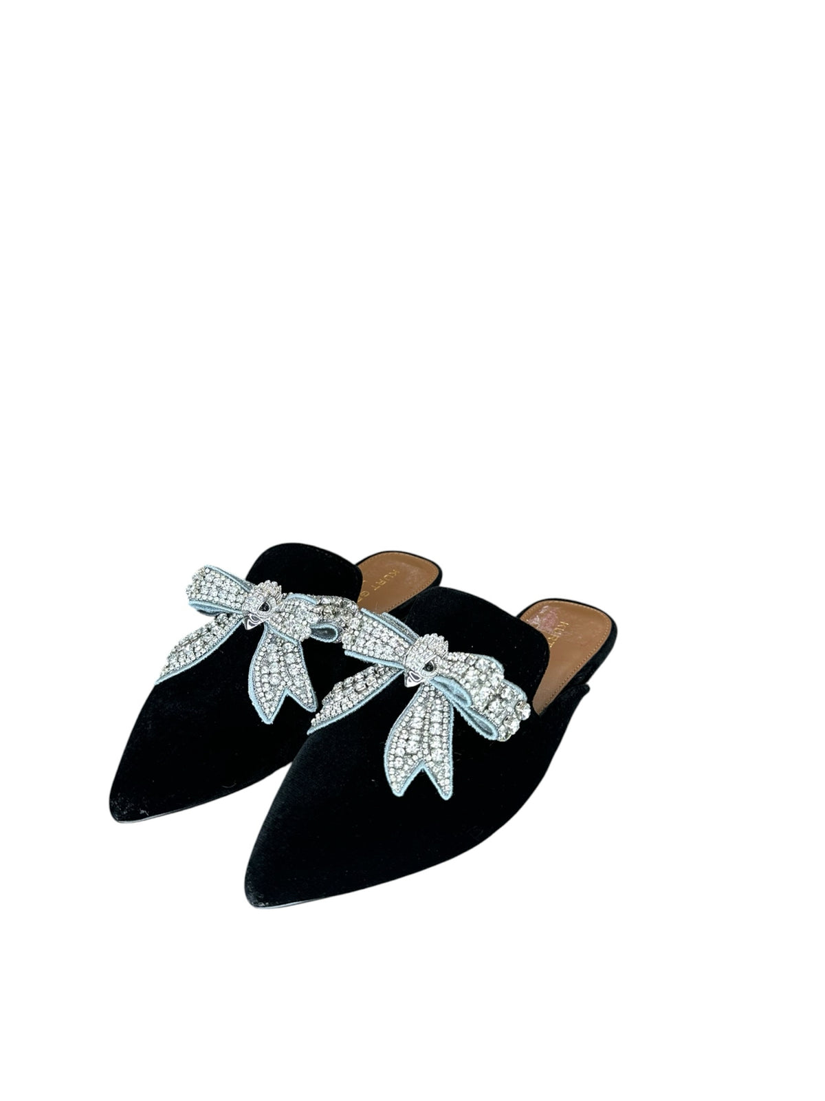 Kurt Geiger Black Velvet Mules Size 37