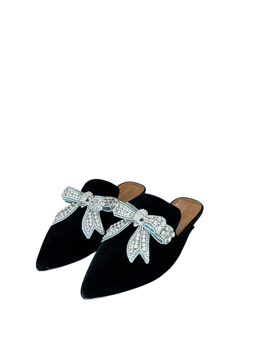 Kurt Geiger Black Velvet Mules Size 37