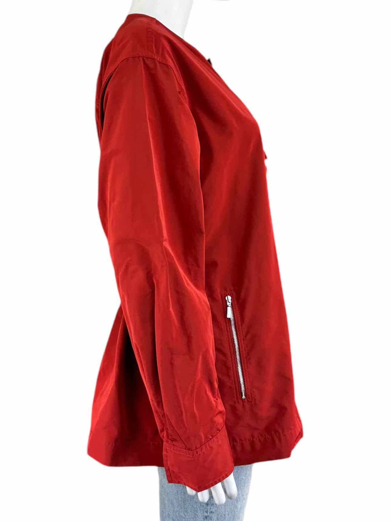 LAFAYETTE 148 Red Ruffle Zip Jacket NEW YORK Size L