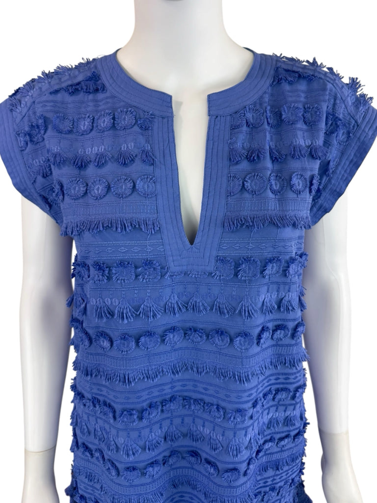 marie oliver Blue Fringe Mini Dress Size M