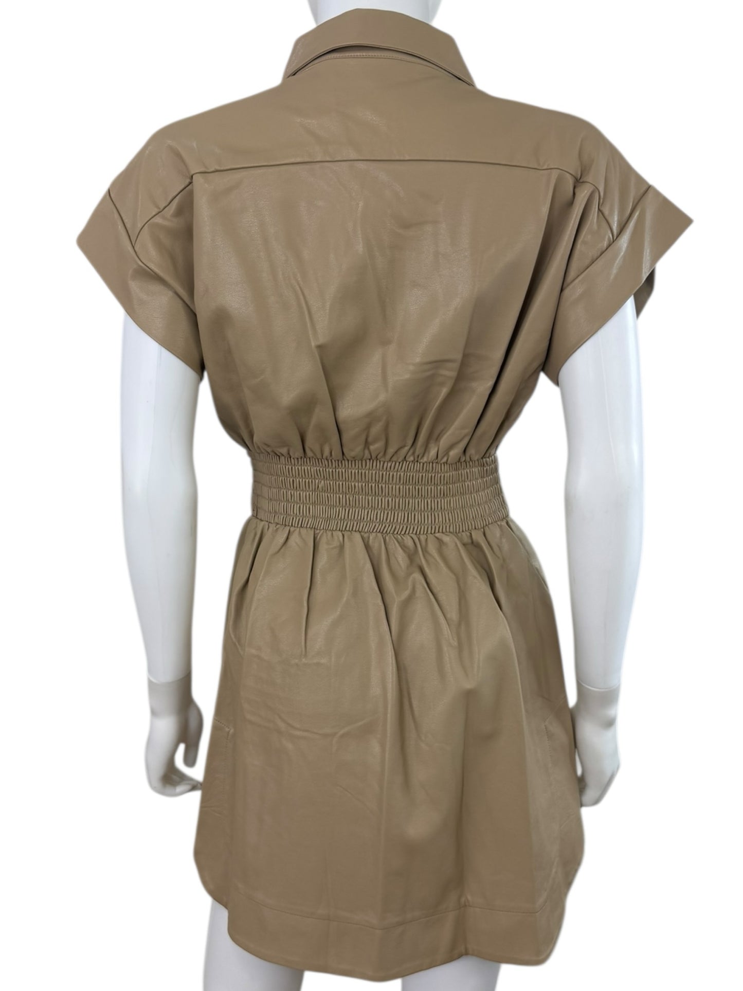 KARINA GRIMALDI Tan Leather Dress Size S