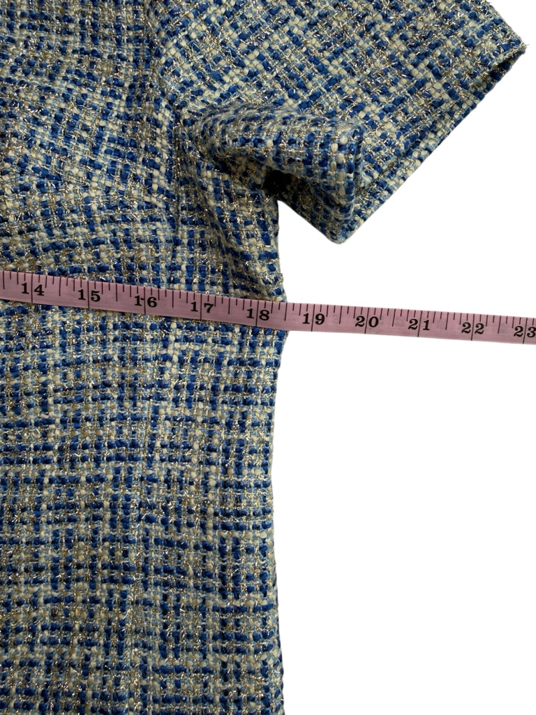 Lilly Pulitzer NWT Blue Teddy Metallic Tweed Shift Dress Size 4