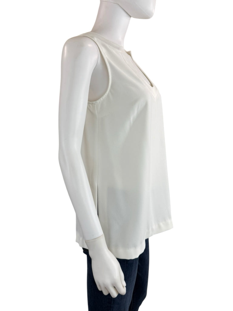 TRINA TURK White Satin Shell Size S