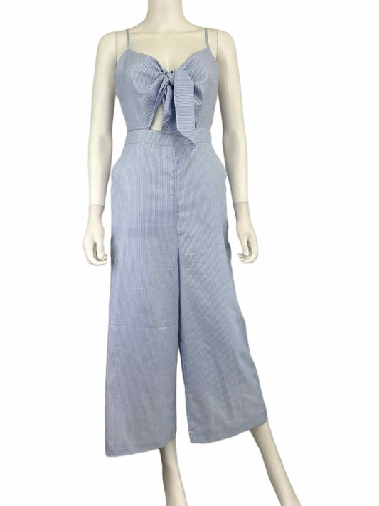 ENGLISH FACTORY Blue Pinstripe Jumpsuit Size S