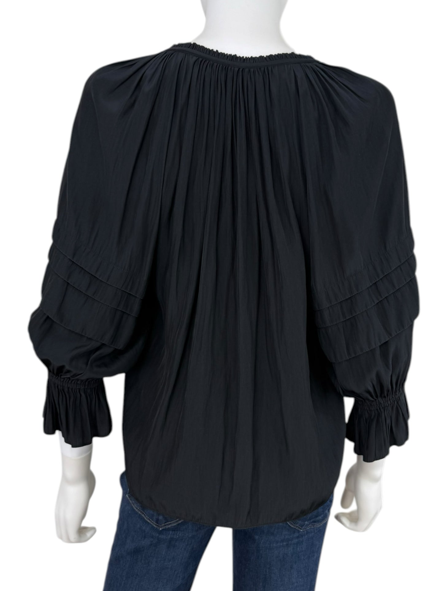 RAMY BROOK Black Satin Blouse Size XS