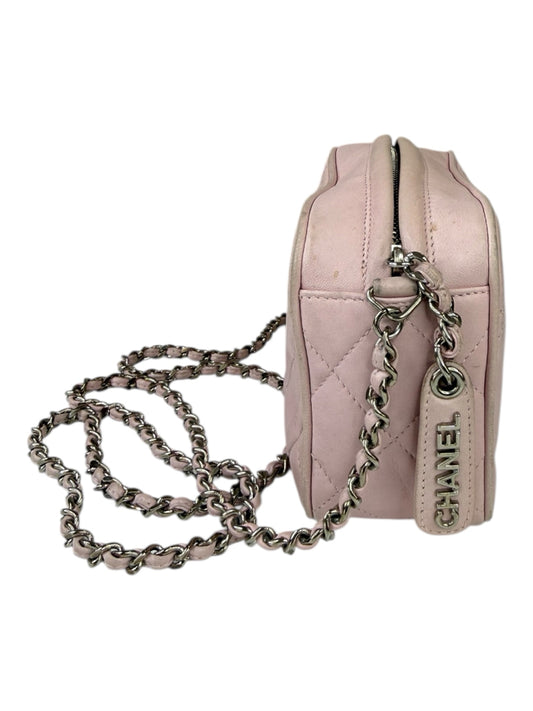 CHANEL Pink Quilted Leather Crossbody