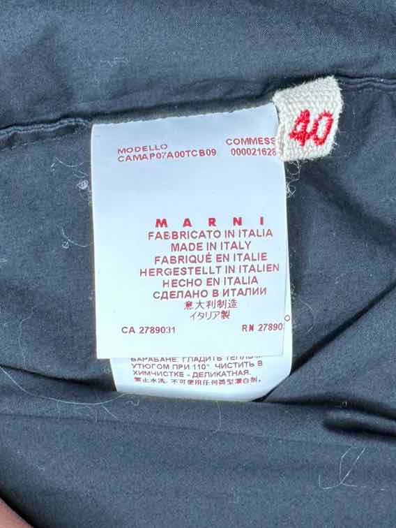 Marni Black 100% Cotton Popover Top Size 40