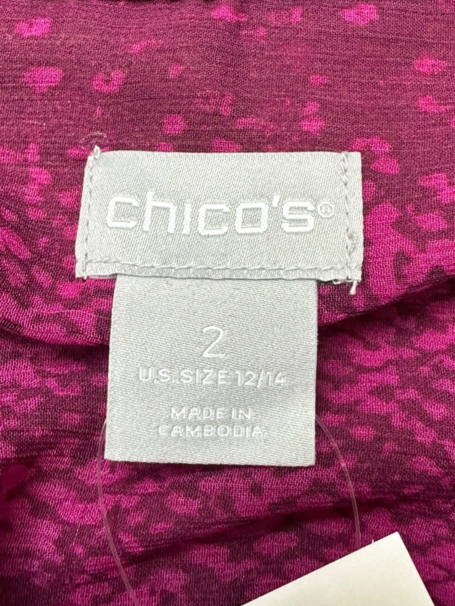 Chico's NWT Purple Ridge Reptile  Print Blouse Size L