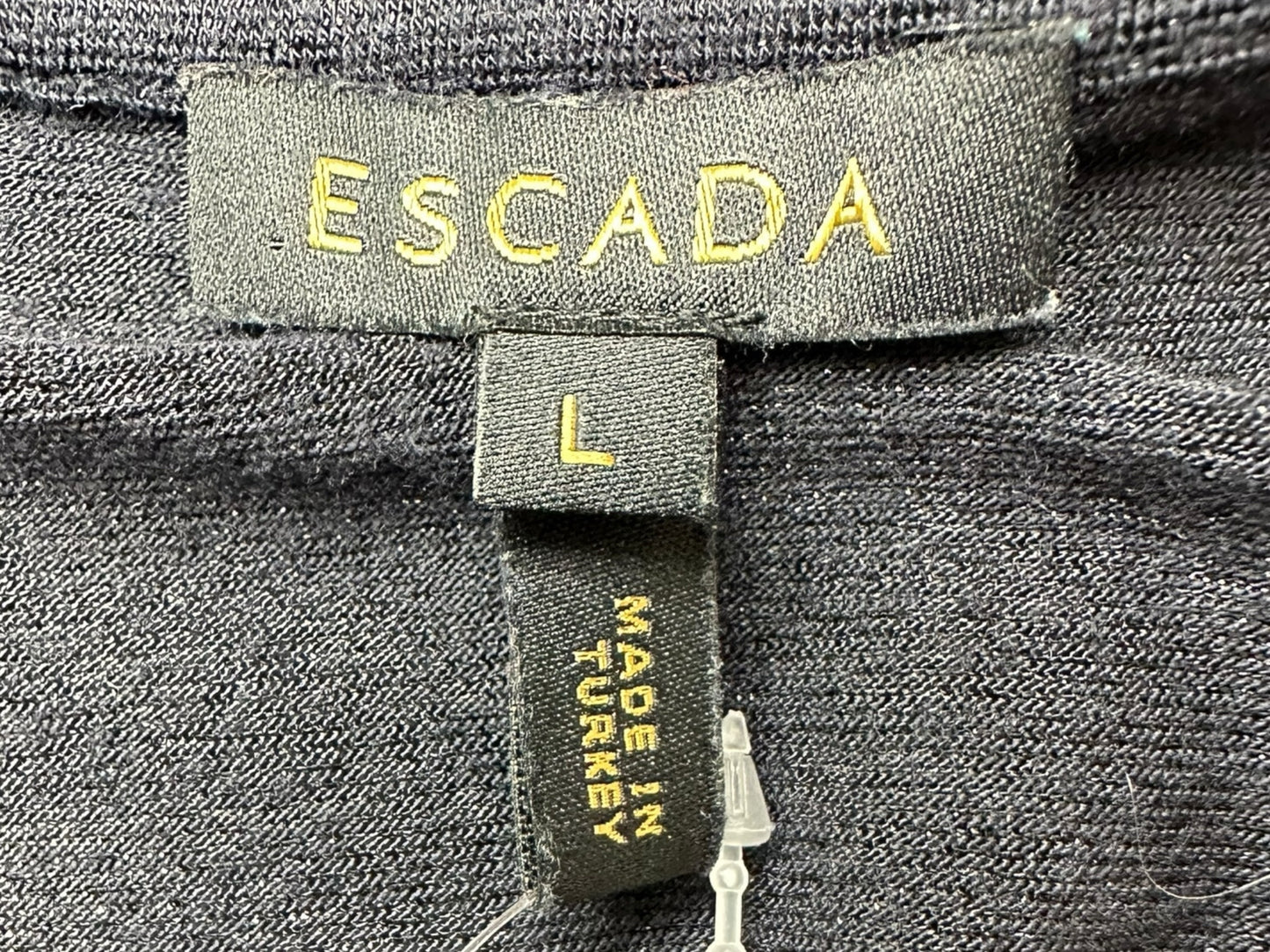 ESCADA Navy Shimmer Knit Top Size L