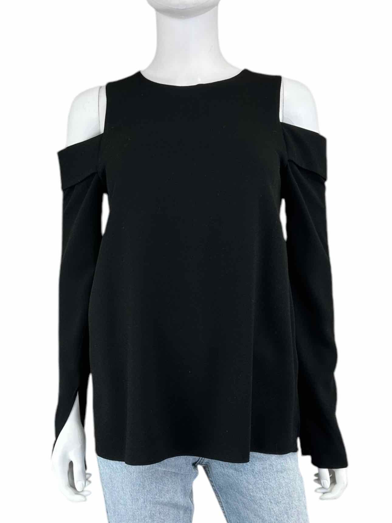 Tibi Black Cold Shoulder Blouse Size 4