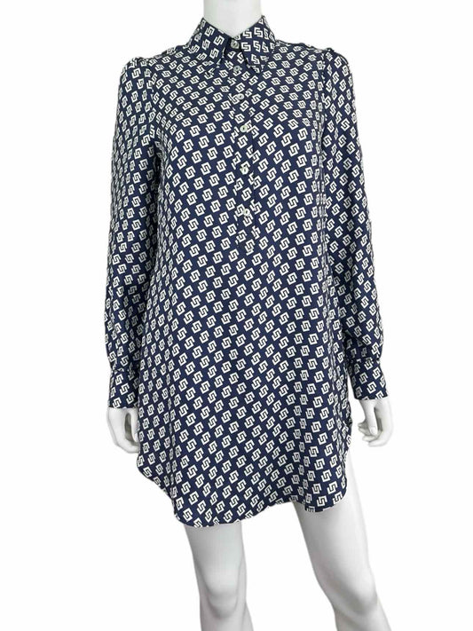 Julie Brown NWT Navy PREPPY PALM Silk Print Dress Size 2